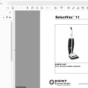 Kent Euroclean SelectVac 11 56648090 Parts Manual - PDF DOWNLOAD