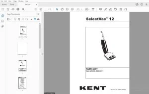 Kent SelectVac 12 56648091 Parts Manual - PDF DOWNLOAD