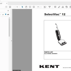 Kent SelectVac 12 56648091 Parts Manual - PDF DOWNLOAD