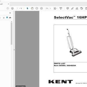 Kent SelectVac 16HP 56648094 Parts Manual - PDF DOWNLOAD