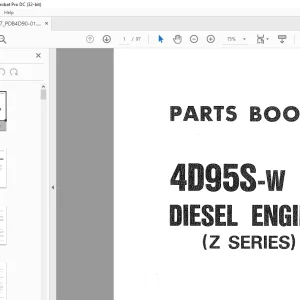 Komatsu 4595S-W Diesel Engine (Z SERIES) Parts Manual PDB4D90-01 - PDF DOWNLOAD
