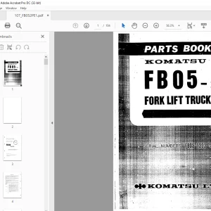 Komatsu FB05-2 FORKLIFT TRUCK Parts MANUAL  - PDF DOWNLOAD