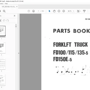 Komatsu FD100 /115 /135-5 FD150E-5 Parts Manual -  PDF DOWNLOAD