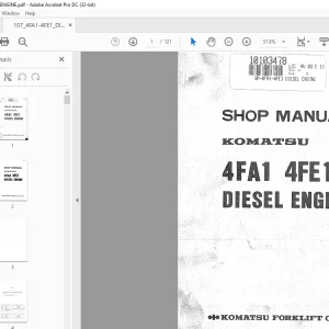 Komatsu FORKLIFT 4FA1 4FE1 Diesel Engine Shop Manual - PDF DOWNLOAD