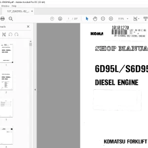 Komatsu FORKLIFT 6D95L/S6D95L-1 DIESEL ENGINE SHOP MANUAL (S)6D-5L-BE2 - PDF