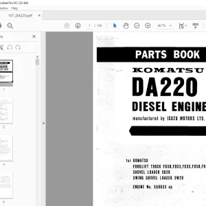 Komatsu FORKLIFT DA220 Diesel Engine Parts Manual - PDF DOWNLOAD