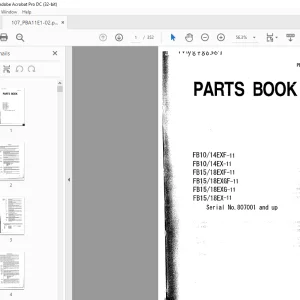 Komatsu FORKLIFT FB10/14EXF-11 FB10/14EX-11 FB15/18EXF-11 FBl5/18EXGF-11 FB15/18EXG-11 FB15/18EX-11 Parts Manual