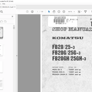 Komatsu FORKLIFT FB20/25-3 FB20G/25G-3 FB20GH/25GH-3 SHOP MANUAL - PDF DOWNLOAD