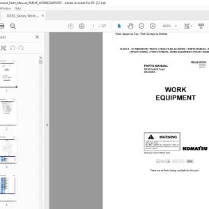 Komatsu FORKLIFT FD60,70,80-10 (DX50) Parts Manual - PDF DOWNLOAD