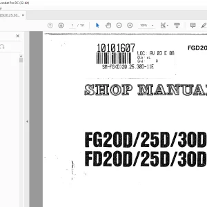 Komatsu FORKLIFT FG20D/25D/30D-11E FD20D/25D/30D-11E Shop Manual - PDF DOWNLOAD