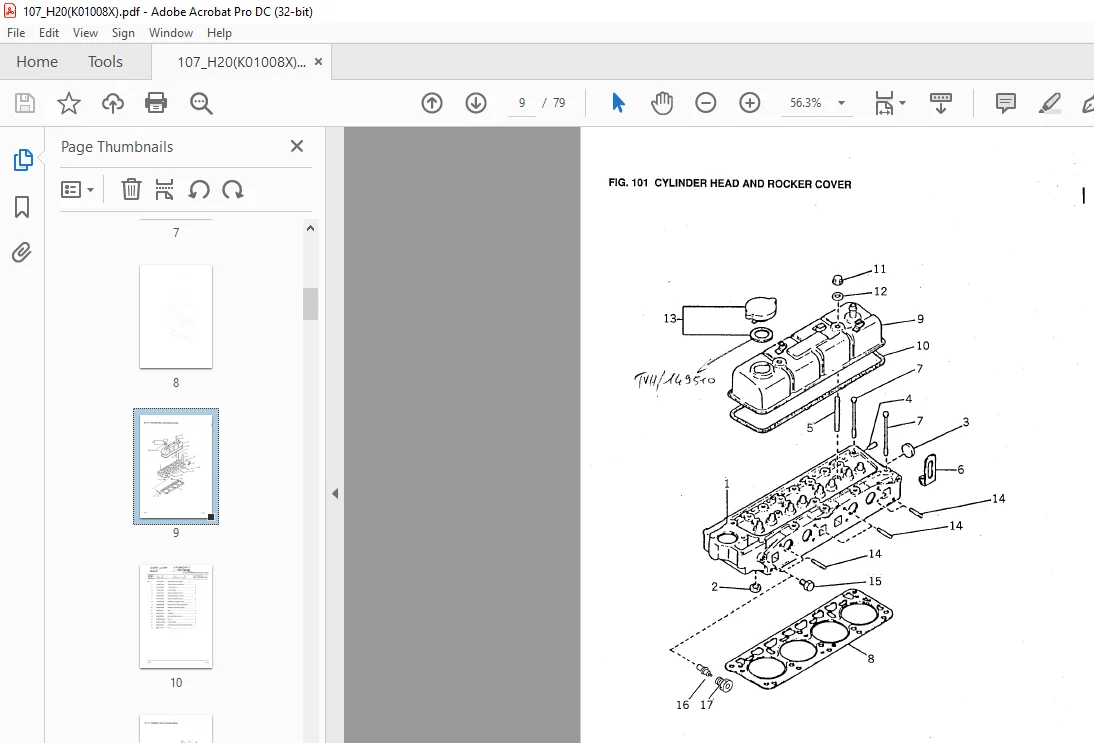 Komatsu H-20k Gasoline Engine Forklift Parts Catalog PDF Download - Image 2