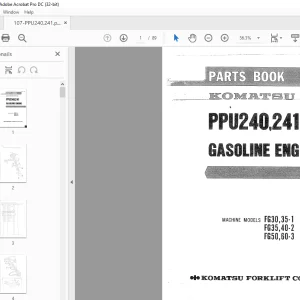 Komatsu FORKLIFT PPU240,241 Gasoline Engine Parts MANUAL -  PDF DOWNLOAD