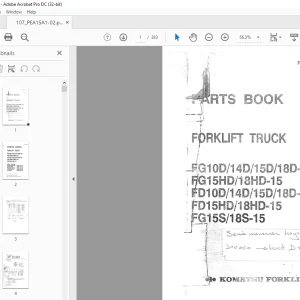Komatsu FORKLIFT TRUCK FB10D/14D/15D/18D-15 FD10D/14D/15D/18D-15 FD15HD/18HD-15 FG15S/18S-15 Parts Manual