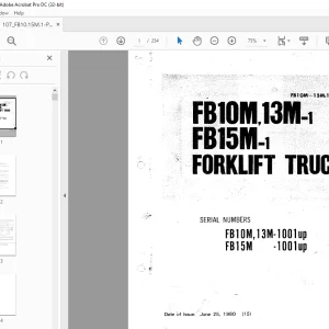 Komatsu FORKLIFT TRUCK FB10M,13M-1 FB15M-1 Parts Manual  PDF