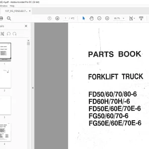Komatsu FORKLIFT TRUCK FDS0/60/70/80 FD60H/70H/-6 FD50E/60E/70E-6 FGS0/60/70-6 FG50E/60E/70E-6 Parts Manual