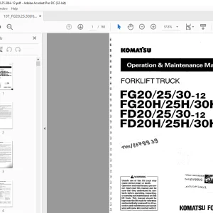 Komatsu FORKLIFT TRUCK FG20/25/30-12FG20H/25H/30H-12FD20/25/30-12FD20H/25H/30H-12 Parts Manual PDF