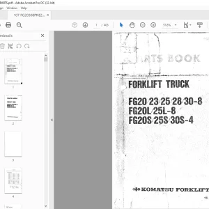 Komatsu FORKLIFT TRUCKS FG 10.14.15-11 FG10H·15H-1 FG10S·15S-1 FD15-1 FG(D)20.25.30-7 FG20S.25S.30S-3 Parts Manual