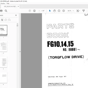 Komatsu FORKLIFT Truck 107_FG10.14.15(TORQFLOW-DRIVE) Parts Manual -PDF DOWNLOAD