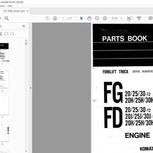 Komatsu FORKLIFT Truck FD 20/25/30-12 20H/25H/30H-12 FD 20/25/30-12 20J/25J/30J-12 20H/25H/30H-12 ENGINE Parts Manual PDF