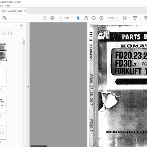 Komatsu FORKLIFT Truck FD20,23,25,28-7 FD30-7 Parts Manual - PDF DOWNLOAD