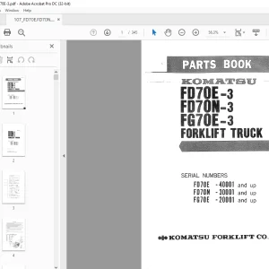 Komatsu FORKLIFT Truck FD70E-3 ED70N-3 ED70E-3 Parts Manual - PDF DOWNLOAD