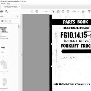 Komatsu FORKLIFT Truck FG10,14,15-11 Parts Manual  - PDF DOWNLOAD