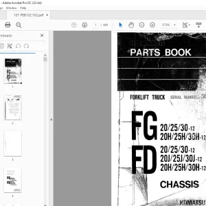 Komatsu FORKLIFT Truck FG20,/25/30-12 20H/25/30H-12 FD 20/25/30-12 20J/25J/30J-12  Parts Manual - PDF DOWNLOAD