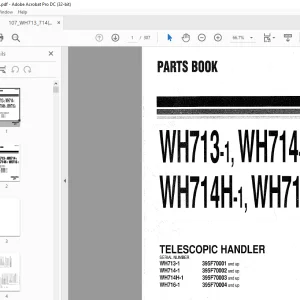 Komatsu FORKLIFT WH713-1 WH714-1 WH714H-1,WH716 Telescopic Handler Parts Manual PDF