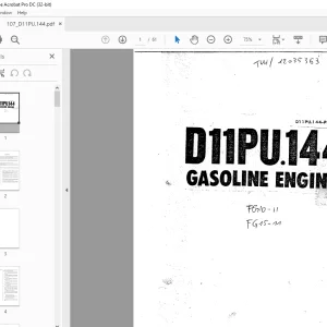 Komatsu Forklift D11PU.144 Gasoline Engine Parts Manual - PDF DOWNLOAD