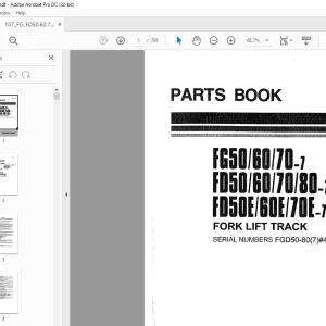 Komatsu Forklift F G50/80/70-1 F 050/80/70/80-7 F 0501/801/701-7 FORK LIFT TRACK Parts Manual - PDF DOWNLOAD