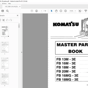 Komatsu Forklift FB 13M-3E FB16M-3E FB18M-3E FB 20M-3E FB 16MG-3E 18MG-3E Mast Parts book Manual - PDF DOWNLOAD