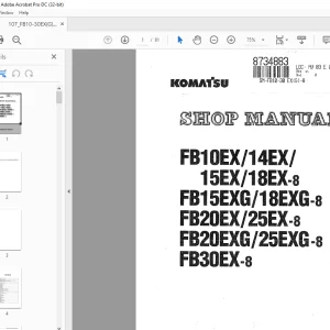 Komatsu Forklift FB10EX/14EX/ 15EX/1 BEX-8 FB15EXG/1 BEXG-a FB20EX/25EX-8 FB20EXG/25EXG-8 FB30EX-8 Parts Manual