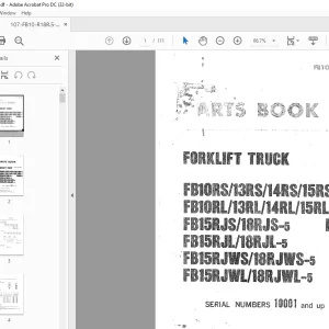 Komatsu Forklift FB10RS/13RS/14RS/15RS/18RS-5 FB10Rl/13RL/14RL/15RL/18RL-5 Manual - PDF