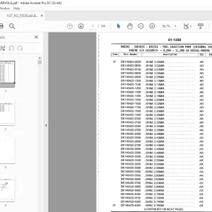 Komatsu Forklift FD35.40.45.50-8 Parts Manual  - PDF DOWNLOAD