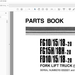 Komatsu Forklift FG10/15/18-20 FG15H/18H-20 FD10/15/18-20 FORK LIFT TRUCK (CHASSIS) PARTS Manual