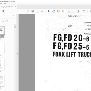 Komatsu Forklift FG,FD 20-6 FORK Lift Truck Parts Manual - PDF DOWNLOAD