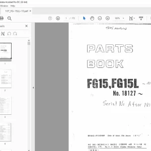 Komatsu Forklift FG,FG15L Parts Manual - PDF DOWNLOAD