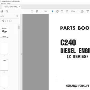 Komatsu Forklift G240 Diesel Engine (Z Series) Parts Manual - PDF DOWNLOAD