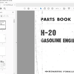 Komatsu Forklift H-20 Gasoline Engine Parts Manual HP20-PNE6 - PDF DOWNLOAD