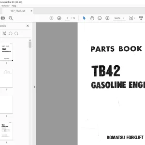 Komatsu Forklift TB42 Gasoline Engine Parts Manual PGCTB40-01 -  PDF DOWNLOAD