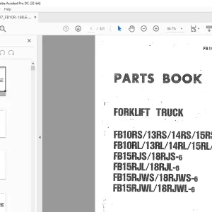Komatsu Forklift Truck FB10RS/13RS/14RS/15RS/18RS-6 FB1 0RL/13RL/14RL/15Rl/18RL-6 FB15RJS/ Parts Manual PDF