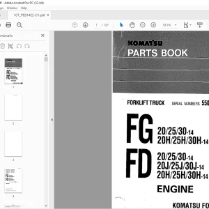 Komatsu Forklift Truck FG20/25/30-14 20H/25H/30H-14 FD20/25/30-14 20J/25J/30J-14 20H/25H/30H-14 Engine Parts Manual