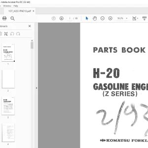 Komatsu H-20 Gasoline Engine (Z Series) Parts Manual  - PDF DOWNLOAD