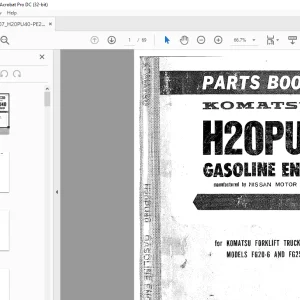 Komatsu H20PU40 Gasoline Engine Parts Manual - PDF DOWNLOAD