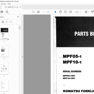 Komatsu MPF05-1 MPF10-1 Parts Manual  - PDF DOWNLOAD