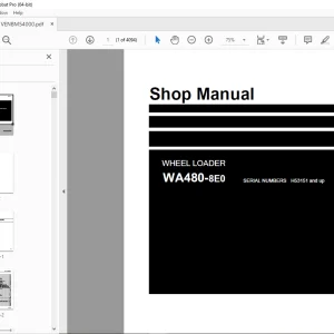 Komatsu WA480-8E0 Wheel Loader Shop Manual VENBM54000 - PDF DOWNLOAD