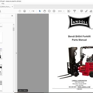 Landoll Bendi B40i4 Forklift Parts Manual- PDF DOWNLOAD