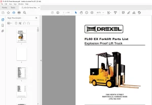 Landoll Drexel Explosion Proof Lift Truck FL60 EX Forklift Parts List Manual - PDF DOWNLOAD