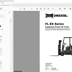 Landoll Drexel FL EX Series Explosion Proof Lift Truck Service & Parts Maintenance Manual PDF
