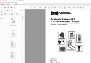 Landoll Drexel Forklift Available Options IPB SLF Series SwingMast Lift Truck Parts Manual PDF